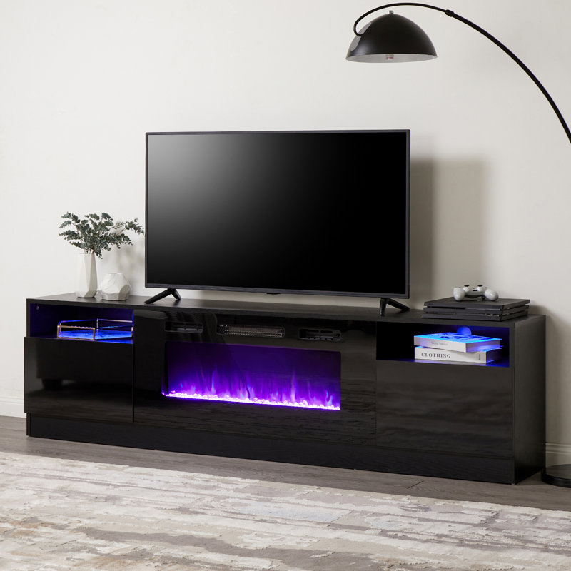 Orren Ellis Ainash TV Stand for TVs up to 80 with Fireplace Included